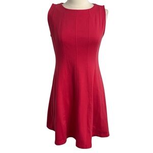 APT.9 Womens Sleeveless Fit & Flare High Boat Neckline Mini Dress, Coral, Size M